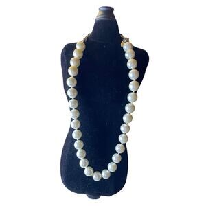 Cream Pearl Necklace- George Choker  Vintage Retro 15-18  " READ